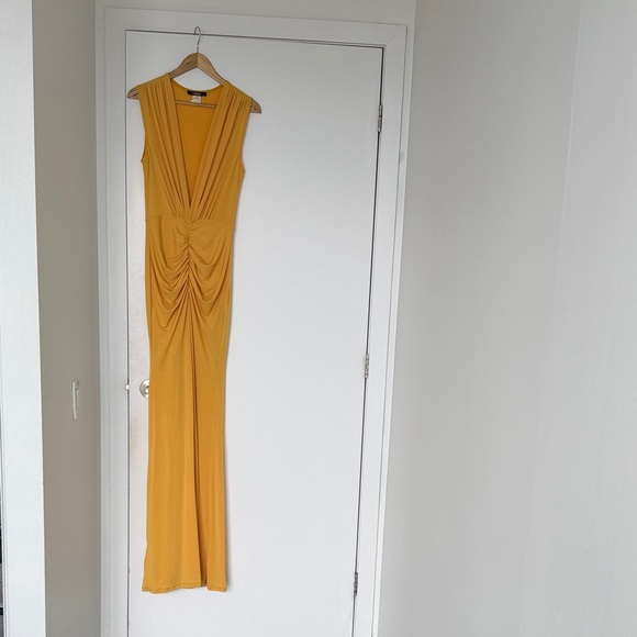 cameo Dresses & Skirts - Cameo Mustard Yellow Maxi Dress with slit